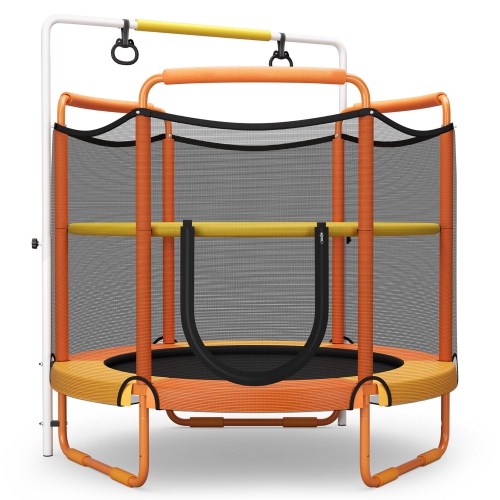 Gymax 5FT Kids 3-in-1 Game Trampoline Seamless W/ Enclosure Net Spring Pad In/ Outdoor