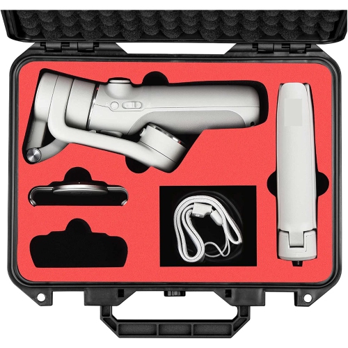 Tomat OM 5 Hard Case,Waterproof Travel Carrying Case for DJI OM 5 Smartphone Gimbal Stabilizer Accessories,OM Magnetic Phone Clamp 2,Fill Light