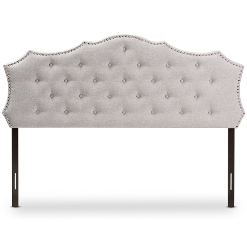 Baxton Studio Aurora Tufted Queen Panel Headboard in Grayish Beige