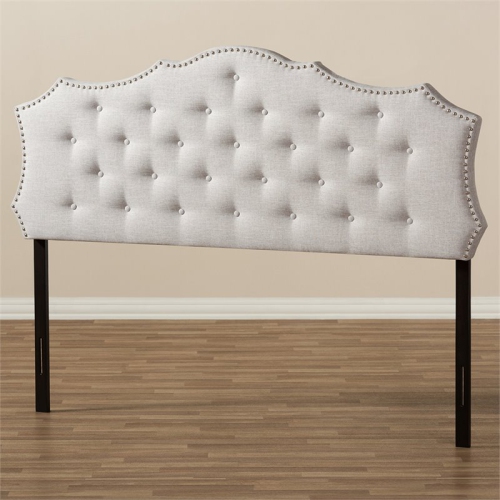 Baxton Studio Aurora Tufted Queen Panel Headboard in Grayish Beige