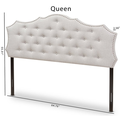 Baxton Studio Aurora Tufted Queen Panel Headboard in Grayish Beige