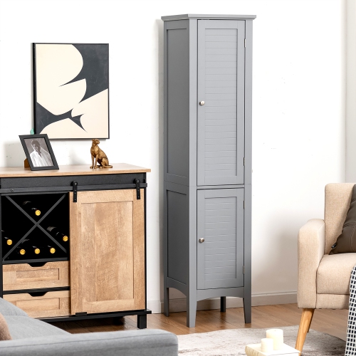 Costway Freestanding Bathroom Storage Cabinet Linen Tower Kitchen Living Room Grey\Black\Brown\White