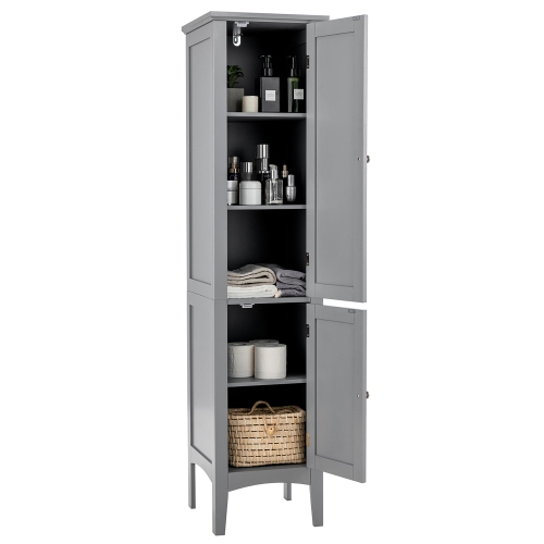 Costway Freestanding Bathroom Storage Cabinet Linen Tower Kitchen Living Room Grey\Black\Brown\White