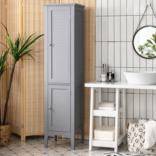 Costway Freestanding Bathroom Storage Cabinet Linen Tower Kitchen Living Room Grey\Black\Brown\White