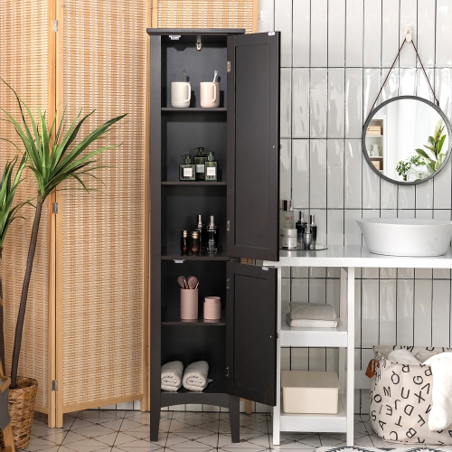 Costway Freestanding Bathroom Storage Cabinet Linen Tower Kitchen Living Room Grey\Black\Brown\White
