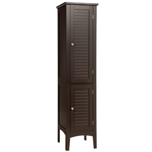 COSTWAY  Freestanding Bathroom Storage Cabinet Linen Tower Kitchen Living Room Grey\black\brown\white