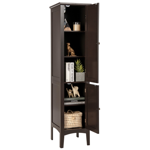 Costway Freestanding Bathroom Storage Cabinet Linen Tower Kitchen Living Room Grey\Black\Brown\White