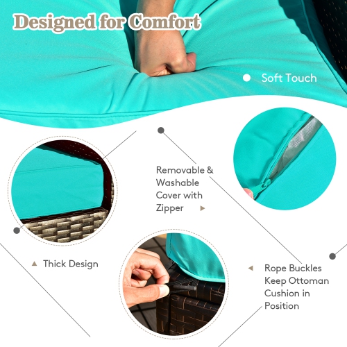 Costway 8PCS Patio Rattan Furniture Set Space-Saving Storage Cushion