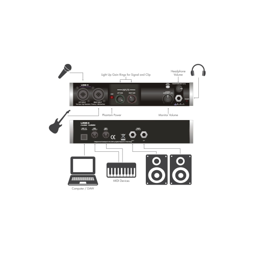 ART Pro Audio USB II - 2-In / 2-Out USB Audio Interface