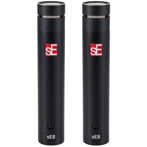 sE Electronics Matched Pair of SE8 Condenser Mics w/ Mounting Bar, Mic Clips, and Case