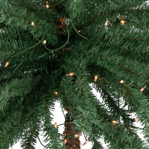 Lighted Dual Artificial Palm Trees - 6' - Clear Lights