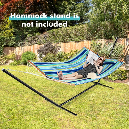 Gymax Patio Hammock Foldable Portable Swing Chair Bed Detachable Pillow