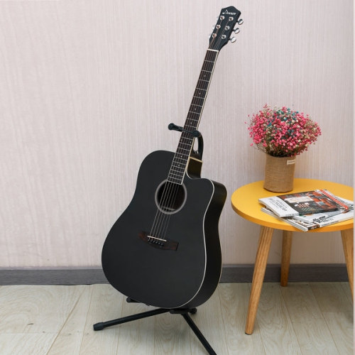 Donner DAD-160CD Cutaway 41-Inch Full Size Acoustic Guitar Beginner Kit, Right Handed, Black