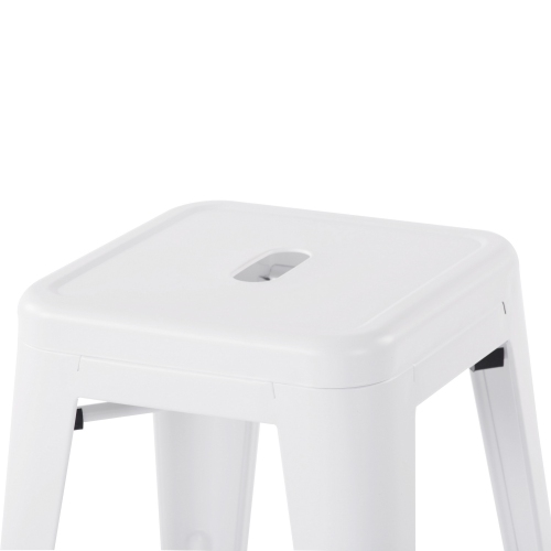 HOMY CASA Industrial 24 Inch Metal Counter Height Bar Stools Set of 2, Tolix Style Backless Stackable Stools for Kitchen Island, Pub, Bistro