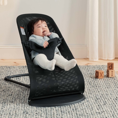 BabyBjorn Bouncer Bliss - 3D Mesh, Black on Black Frame