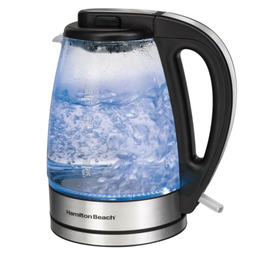 Open Box - Hamilton Beach 40865 1.7 Liter Electric Glass Drink Kettle with Cordless Serving