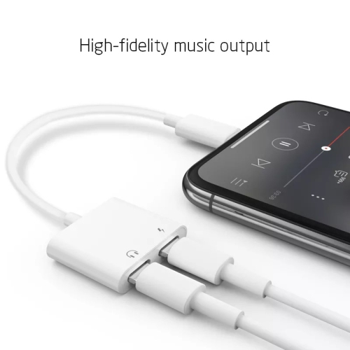TEDLIN 2 in 1 Dual Lightning Headphone Jack Adapter Splitter with Audio & Charge for iPhone