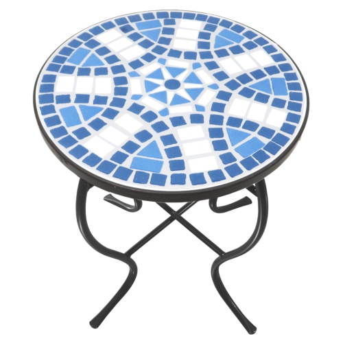 JIALLO  Mosaic Art Collection Daisy Accent Table In Blue