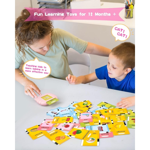 384 Words Toddler Learning Toys - Audible Talking Flash Cards, Sensory Toys for Autism, Sight Words Flashcard Device for Kids
