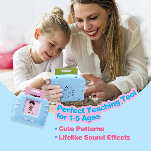 Flash Cards for Kids, Electronic Audible Machine Learning Toys, Phonics Talking 112 Pcs Flash Cards, Kids Birthday Gift.