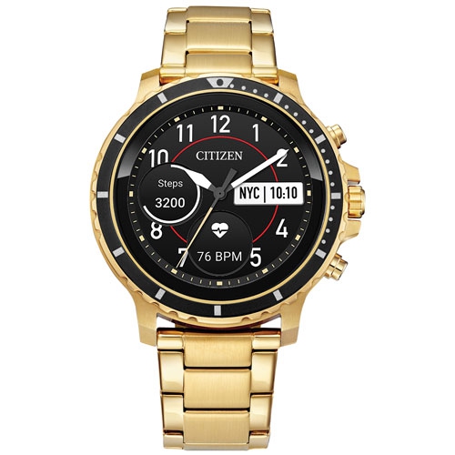 Citizen CZ 46mm Smartwatch with Heart Rate Monitor - Gold - Refurbished