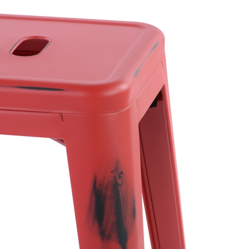 HOMY CASA Industrial 29 Inch Metal Bar Stools Set of 2, Tolix Style Backless Stackable Stools for Kitchen, Bistro, Pub