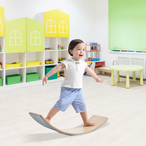 Planche à découper en bois pour enfants 35 po Wobble Balance Board avec couche de feutre naturel pour enfants