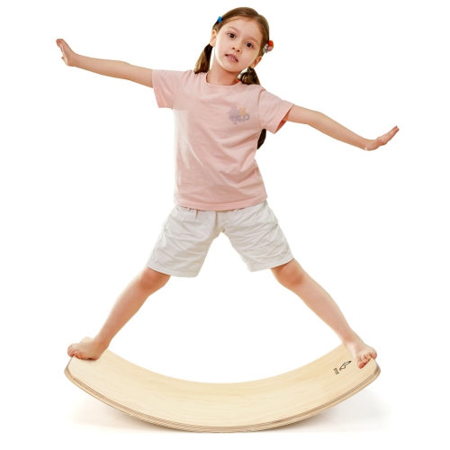 Planche à découper en bois pour enfants 35 po Wobble Balance Board avec couche de feutre naturel pour enfants
