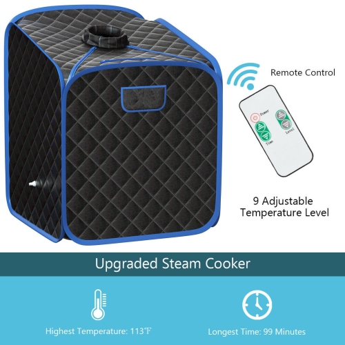 Portable Folding Steam Sauna Spa for Home Use with Zipper and Remote Control