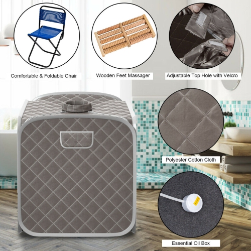 Portable Folding Steam Sauna Spa for Home Use with Zipper and Remote Control