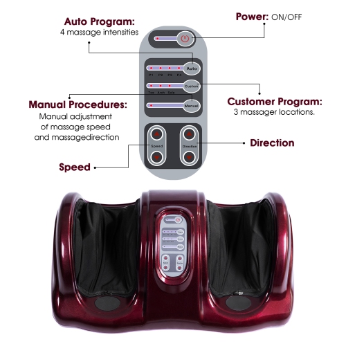 Appareil de massage compact pour les pieds avec rouleaux de massage à haute intensité pour la maison ou le bureau