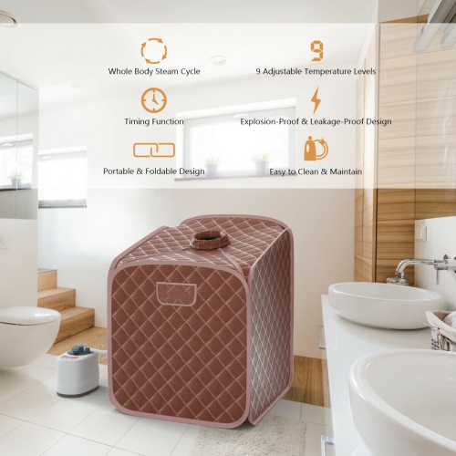 Portable Folding Steam Sauna Spa for Home Use with Zipper and Remote Control