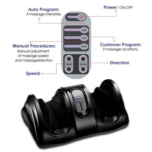 Appareil de massage compact pour les pieds avec rouleaux de massage à haute intensité pour la maison ou le bureau