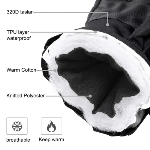 Waterproof & Windproof Winter Snowboard Gloves for Cold Weather Skiing&Snowboad