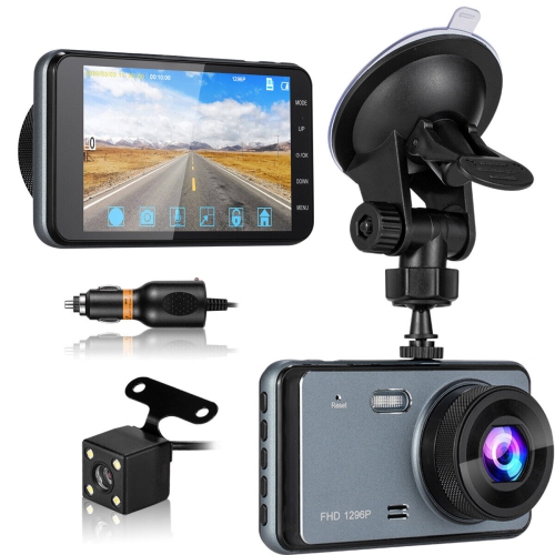 1296P HD Car Dashboard Camera Front and Rear - SUPER Night Vision, G-Sensor, WDR