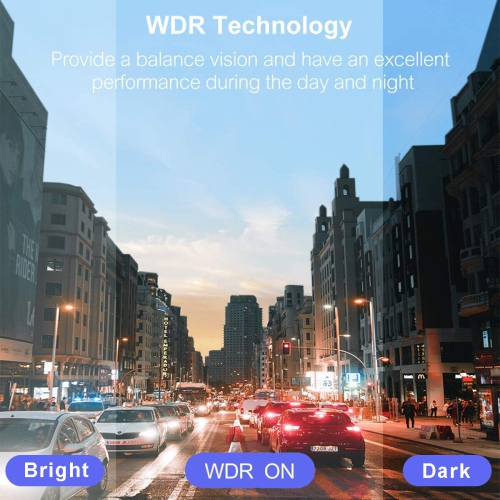 1296P HD Car Dashboard Camera Front and Rear - SUPER Night Vision, G-Sensor, WDR