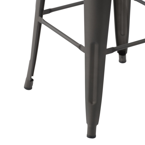 HOMY CASA Industrial 29 Inch Metal Bar Stools Set of 2 with Low Back, Tolix Style Stackable Stools for Kitchen, Bistro, Pub