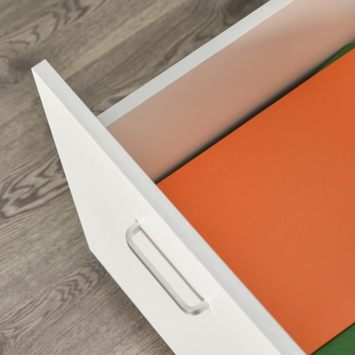 Vinsetto 2 Drawer File Cabinet with Lock and Keys, Mobile Vertical Filing Cabinet with Wheels and Drawers, Home Office Cabinet, White