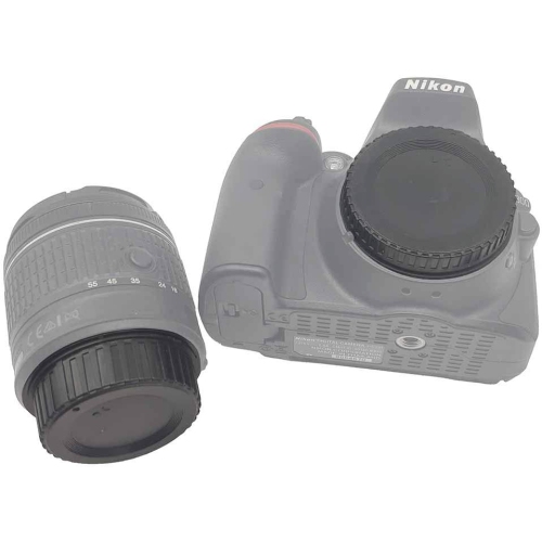 Front Body Cap and Rear Lens Cap Cover for Nikon D7500 D7200 D7100 D7000 D5600 D5300 D5200 D5100 D3500 D3400 D3300 D3200 D3100 D850 D810 D800 D750