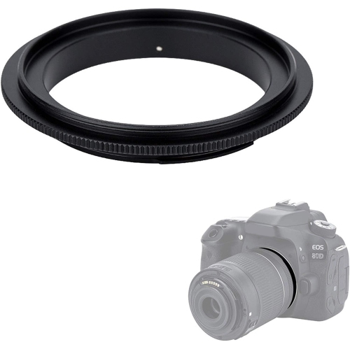 58mm Macro Lens Reverse Ring Adapter for Canon EOS Rebel T6 T7 T5 SL3 SL2 T8i T7i T6i T6s T5i 2000D 4000D 90D 80D 70D with EF-S 18-55mm Kit Lens & Mo