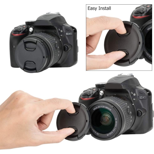 55mm Front Lens Cap Cover with Deluxe Cap Keeper for Nikon D3400 D3500 D5600 D7500 with Kit Lens AF-P 18-55mm for Sony A7 A7II A7III A7IV with Kit