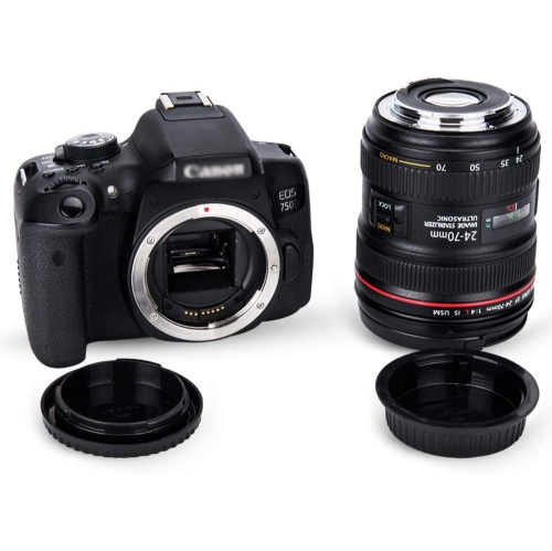 Rear Lens Cap & Body Cap Cover Set for Canon EF EF-S Mount Camera 90D 80D 77D 70D T8i T7 T7i T6 T6i T5i SL3 SL2 7D Mark II 6D Mark II 5D Mark IV 1Dx