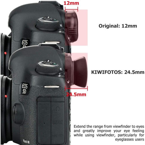 Kiwifotos Long Soft Viewfinder Eyecup Eyepiece for Canon EOS 5D Mark IV 5D Mark III 5DS R 5DS 7D 7D Mark II 1Dx Mark II 1Ds Mark III 1D Mark IV 1D