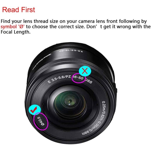 Couvre-objectif de 40,5 mm ULBTER pour objectif 16 mm f/3,5-5.6 à monture E de Sony pour appareil photo Alpha a6600 a6500 a6100 l’a6100 l’ a5100