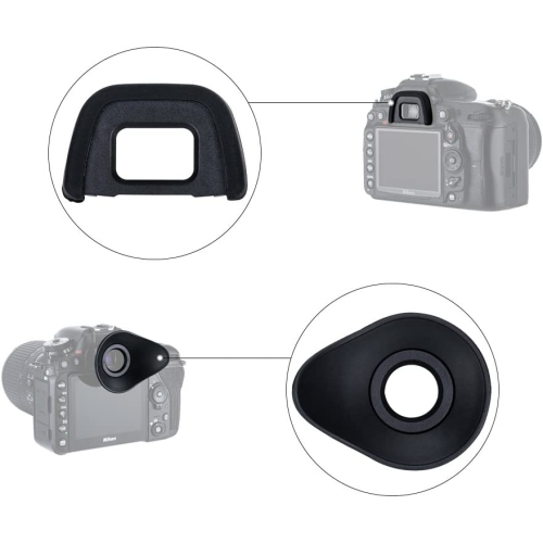 2 Types Eyecup Eyepiece Viewfinder for Nikon D780 D750 D610 D3500 D3400 D3300 D5600 D5500 D7500 D7200, 360° Rotatable Oval Design + Original Eyeshade
