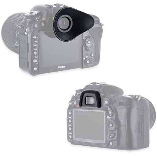 2 Types Eyecup Eyepiece Viewfinder for Nikon D780 D750 D610 D3500 D3400 D3300 D5600 D5500 D7500 D7200, 360° Rotatable Oval Design + Original Eyeshade