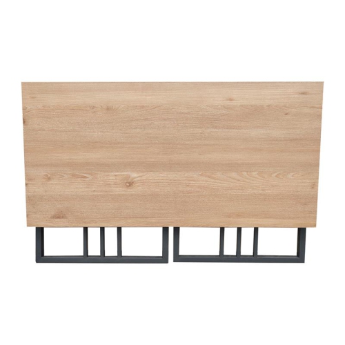 Leick Home 70001-WOGM Collapsible Slatted Mission Desk in White Oak/Gunmetal