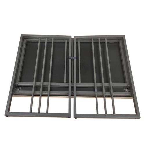 Leick Home 70001-WOGM Collapsible Slatted Mission Desk in White Oak/Gunmetal