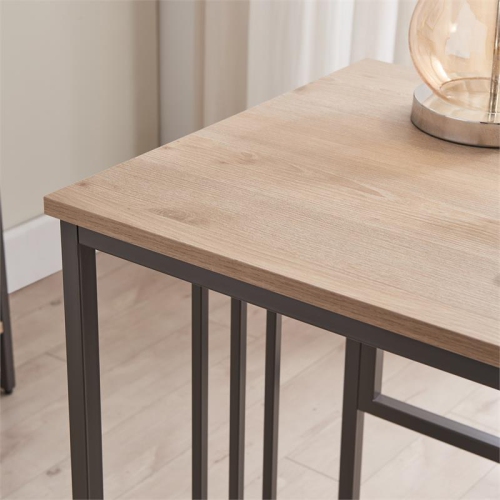 Leick Home 70001-WOGM Collapsible Slatted Mission Desk in White Oak/Gunmetal