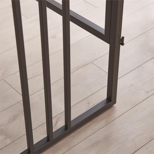 Leick Home 70001-WOGM Collapsible Slatted Mission Desk in White Oak/Gunmetal